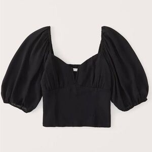 Abercrombie Black Puff Sleeve Top